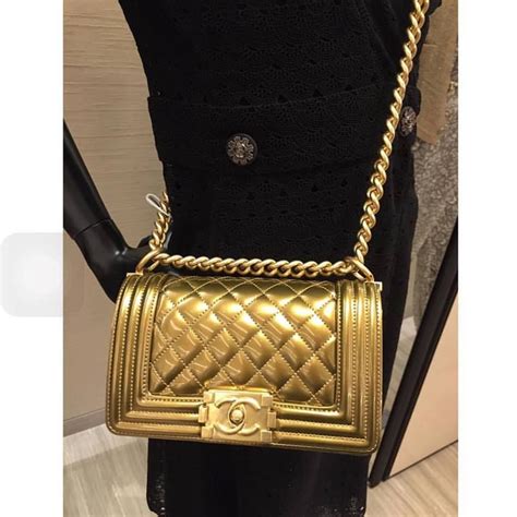 chanel patent gold boy|Chanel boys handbags.